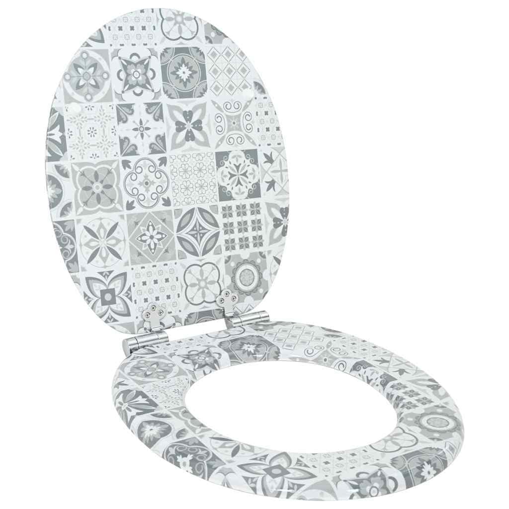 Solivagant Soft-Close Toilettensitz Blau und Weiß Porzellan 44 x 38 cm, Heimwerkerbedarf,Sanitärbedarf,Zubehör für sanitäre Anlagen,Bidetzubehör,Toilettensitze, 3.2 kg-42027183