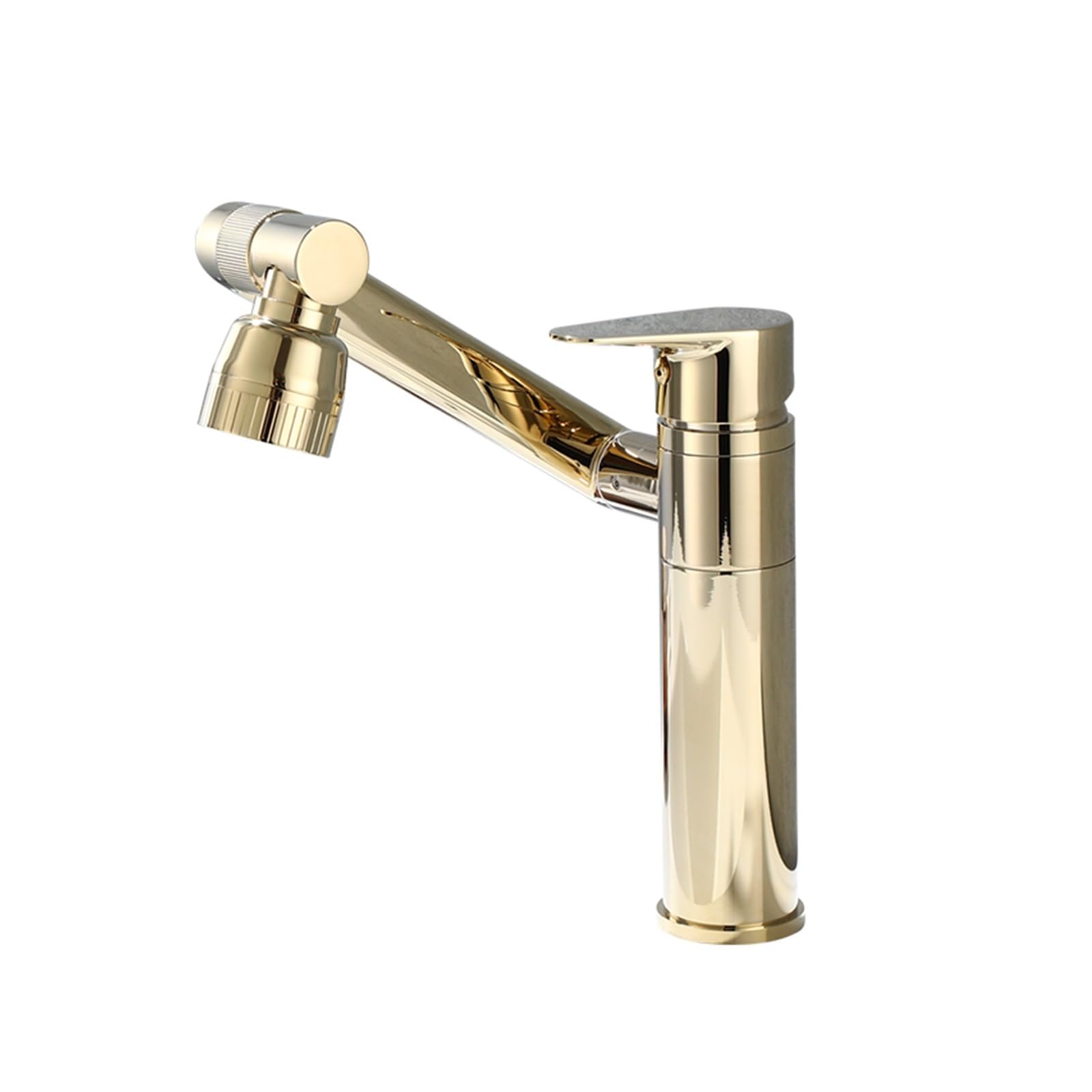 Jvddi Gold Multifunctional Swivel Bathroom Faucets Basin Mixer Kitchen Sink Faucet Hot Cold Water Brass(Gold)