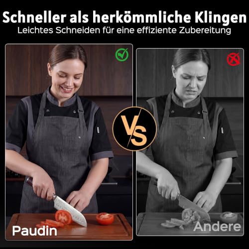 PAUDIN Santokumesser 13 cm, Ultrascharfes Küchenmesser – Ansicht 4