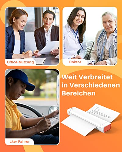 Phomemo Tragbare Drucker M08F Bluetooth-Thermodrucker Mobiler Drucker Kabelloser Reisedrucker für Mobiles Büro,Unterstützt A4 Thermopapier, Kompatibel mit Android- und iOS-Telefonen – Bild 7