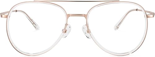 Zeelool Chic TR90 - Lentes de bloqueo de luz azul aviador para computadora y juegos para mujeres y hombres Ellis TX531583