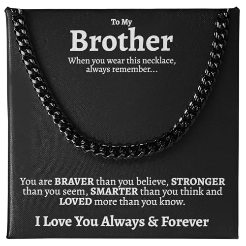 Love You This Much To My Brother - 316L Surgical Steel 7mm Cuban Necklace | Big Brother & Birthday Gift