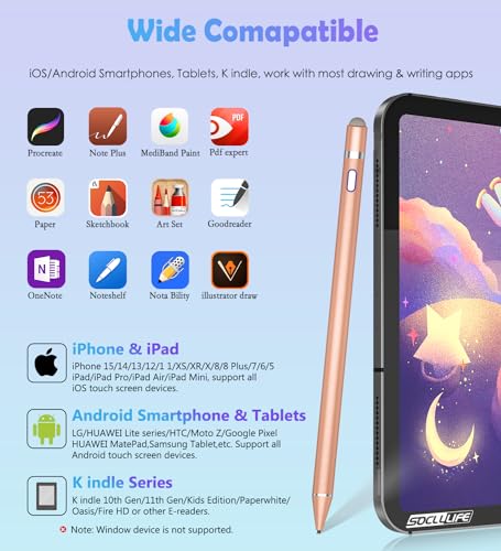Image of Active Stylus Pen for Touch Screens, Dual Pen Tips for Drawing & Writing, High-Precision Universal Digital Pencil for A-pple i-Phone 17 /16 /15 /14 /13 /12, Tablet, Phone, Sam-Sung, K-indle, i-Pad, Orange