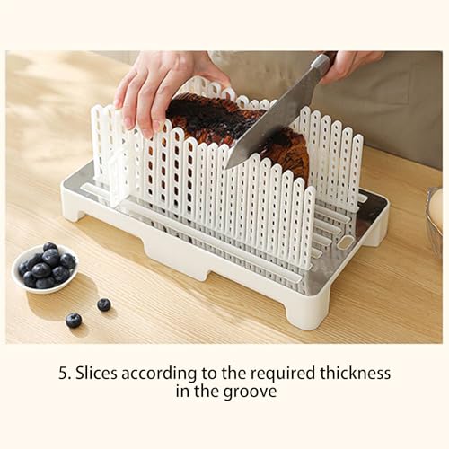 Bread Loaf Slicer | Adjustable Bread Slicer with Crumb Tray | Foldable Adjustable Width Slicing Guide Kitchen Gadgets, Baking Tools Loaf Cutting for Bagels Cakes Sandwiches - Image 8