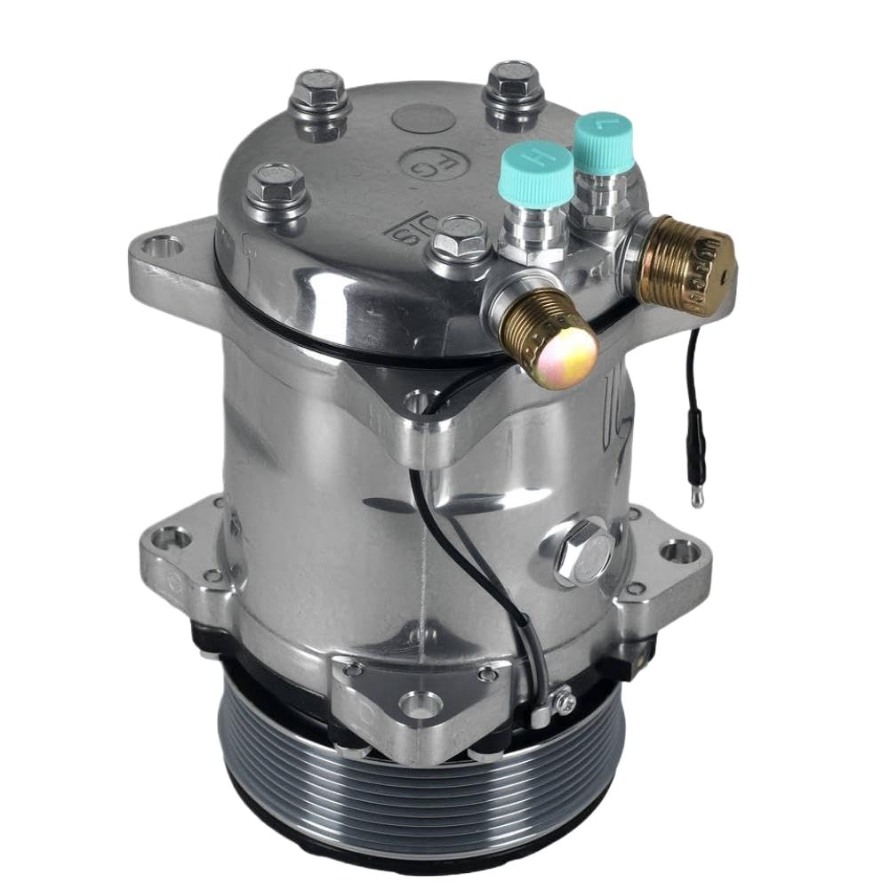 Acqjeydox Onecolor A/C Compressor Compatible With Abacus 508 Sanden 5H14 Serpentine 8-Groove R134a