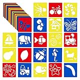 54 Pack Drawing Stencils, Hollow Out Drawing Templates, Plastic Animal Stencils for Craft Projects (5.6 x 6 in)
