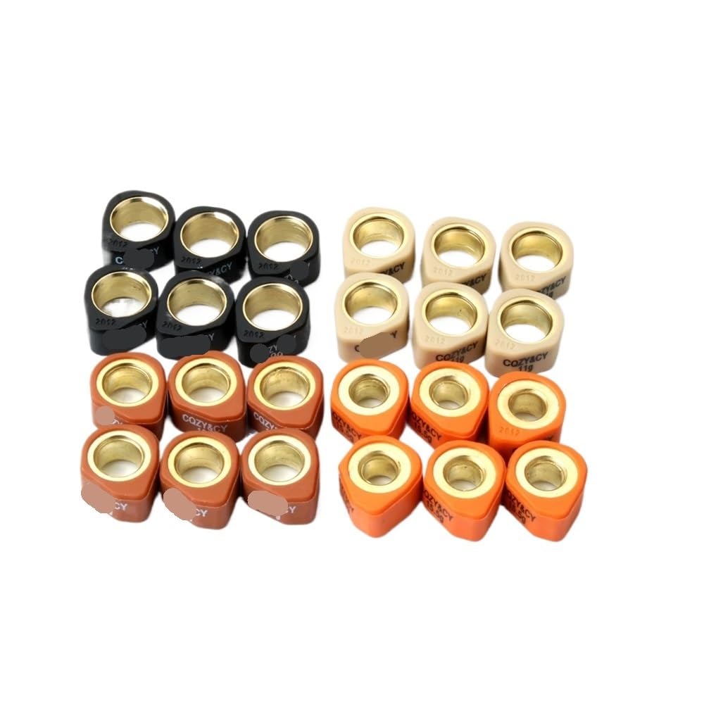 Juego de 6 Rodillos de competición/Pesas de variador (20 x 12 mm, 9 g, 11 g, 13 g y 16 g) for MBK Doodo Flame RFX 125 Skyliner Thunder (125 CC y 150 CC)(20x12mm 11g)