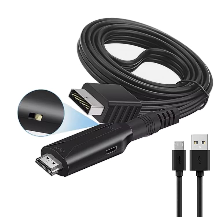for PS1/2 Game Console HDMI Cable, Audio and Video Synchronization Adapter (with USB Power Supply), Black Design, Supports high-Definition Display, Suitable for projectors and televisions.-image-10