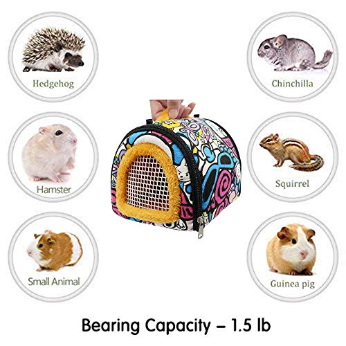 KAMEIOU Small Animal Carrier Bag Small Guinea Pig Hedgehog Carriers with Detachable Strap Double Zipper Travel Pets… - Image 3