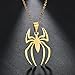 ClosJery Spider Necklace for Men Women Titanium Stainless Steel Gold Silver Lightweight Fashion Anime Goth Cool Hippie Spiderman Necklace Cosplay Jewelry for (Gold)
