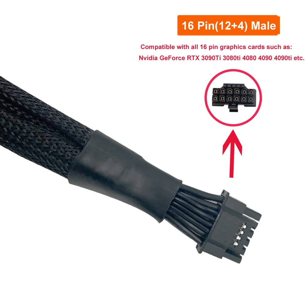 2Stück 3X8Pin PCI-E auf 16Pin (12+4) PCI-E 5.0 12VHPWR Stecker 90-Grad