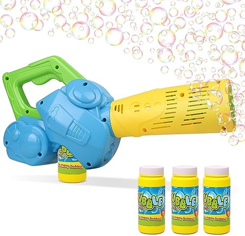 Duckura Bubble Leaf Blower for Toddlers, Kids Bubble Blower Machine with 3 Bubble Solution, Summer Outdoor Outside Game Activities Toy, Birthday Gifts Toys for Toddler Boys Girls Age 2 3 4 5+ Year