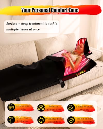 Image of Red Light Therapy Mat for Full Body Pain Relief, 83 inch x 33 inch, Medical-Grade TPU Light Therapy Blanket with 2710 Dual-Wave LEDs (660nm & 850nm)