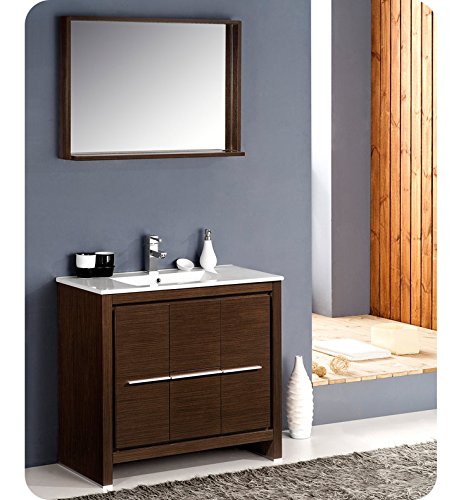 Fresca Allier 36" Wenge Brown Modern Bathroom Cabinet W/Sink #TOP3