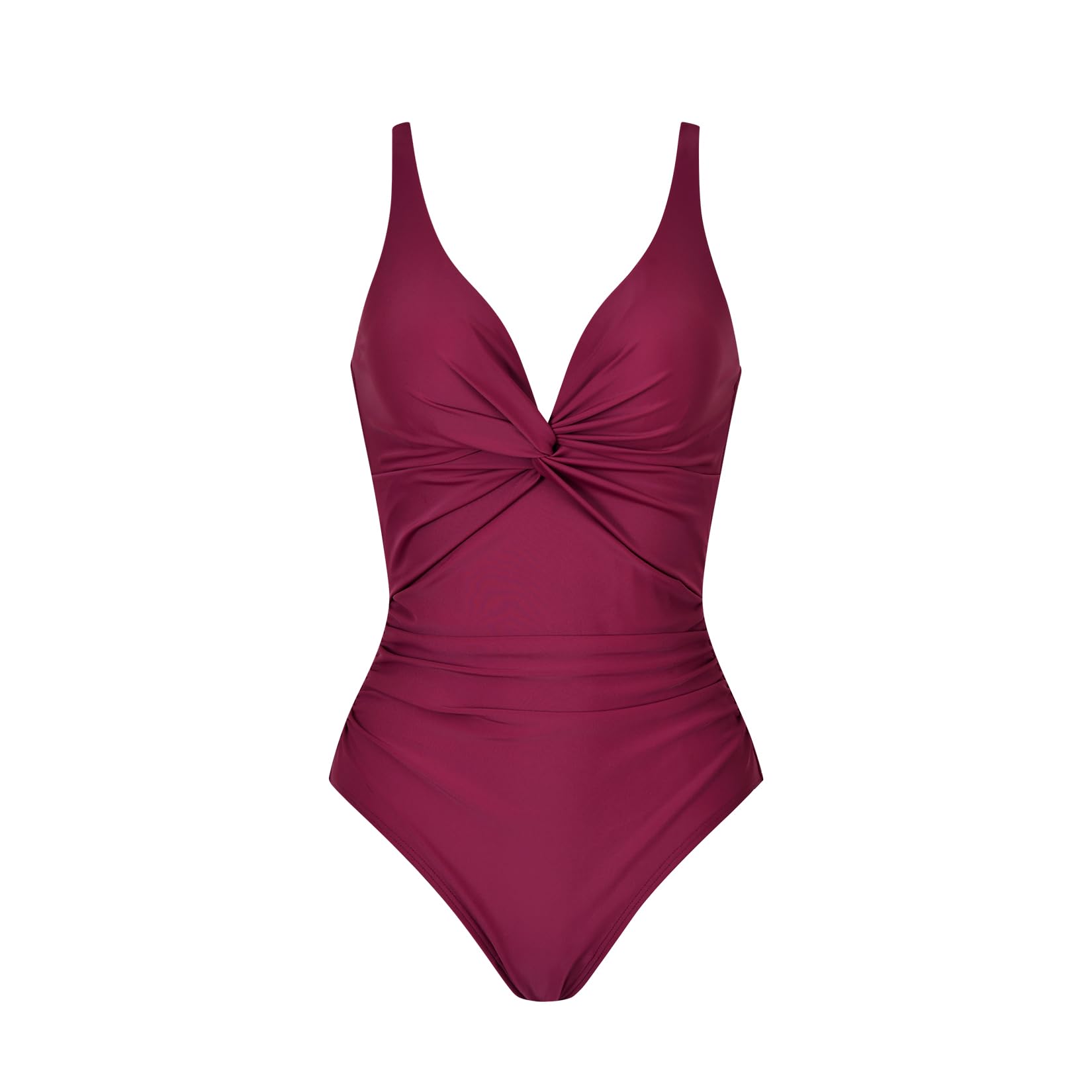 WIN.MAX Costumi da Bagno Interi per Donna Scollo a V Costume Intero Donna con Controllo della Pancia Monokini con arricciature, per Coppe da D a G