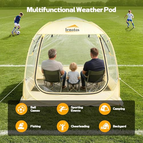 Lenotos Pop Up Sports Tent, Instant Clear Bubble Tent, with Removable Top Cover, Outdoor All Weather Shelter, for Watching Sports, Cheering, Fishing and Camping (50" L x 50" W x 62" H) - image 5