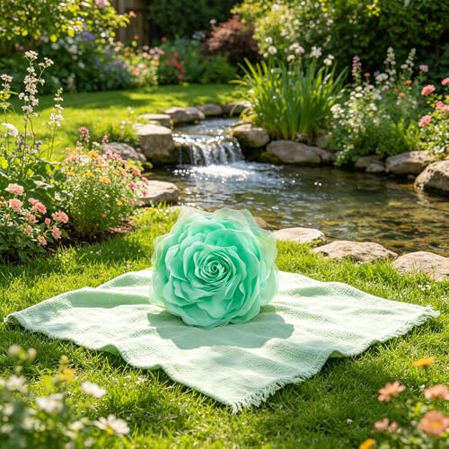 Image of JWH Summer Flower Throw Pillow Covers, Bean Green, 14 Inch