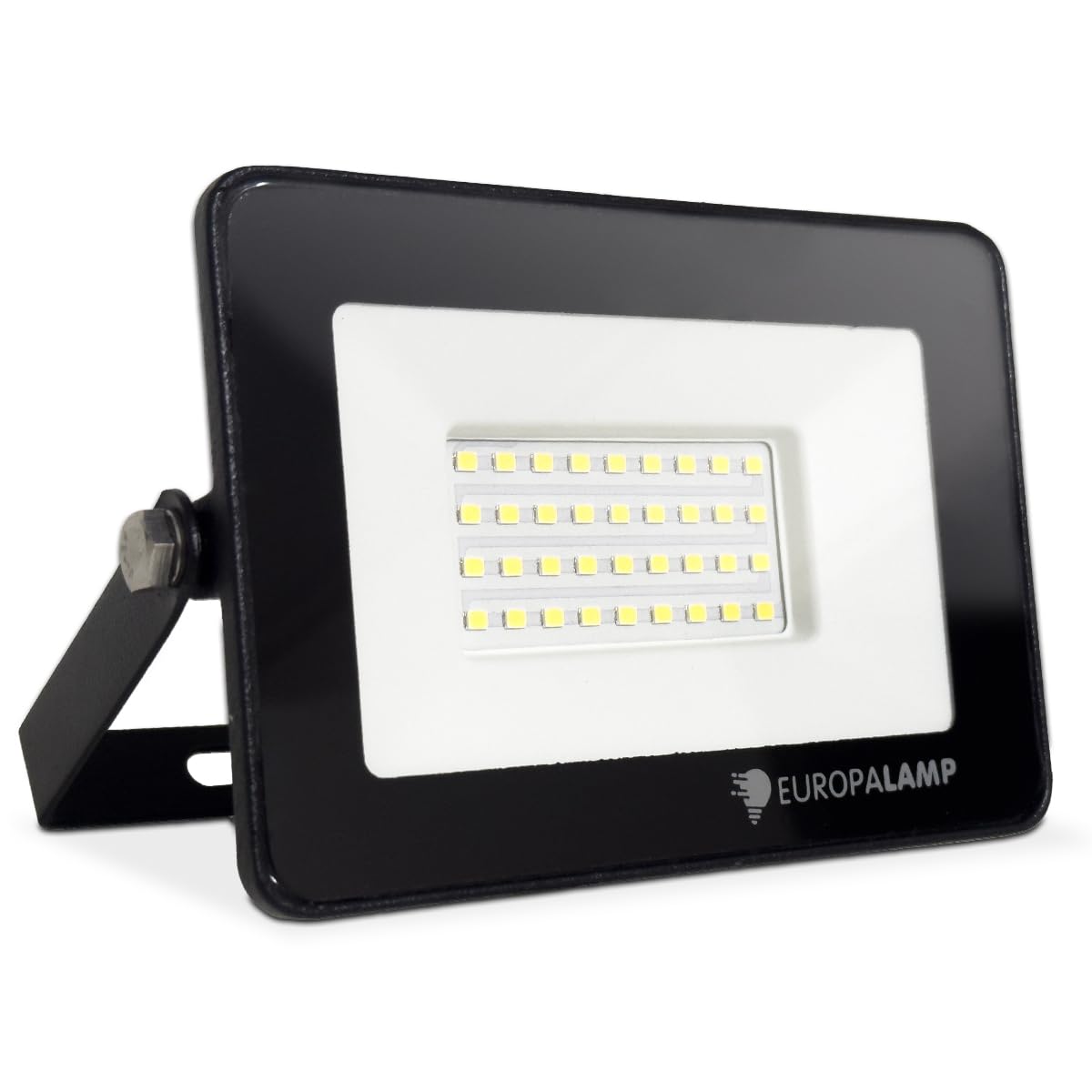 Europalamp Projecteur LED 30W Blanc Illuminez vos Espaces Intérieurs et Extérieurs avec Éclat et Fiabilité (3000K - Blanc chaud, 5)