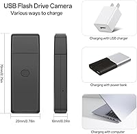 Vista 7 de 64GB USB Flash Drive Camera,1080P Video Resolution Security, Rechargeable Portable mini Body cam,Surveillance Camera