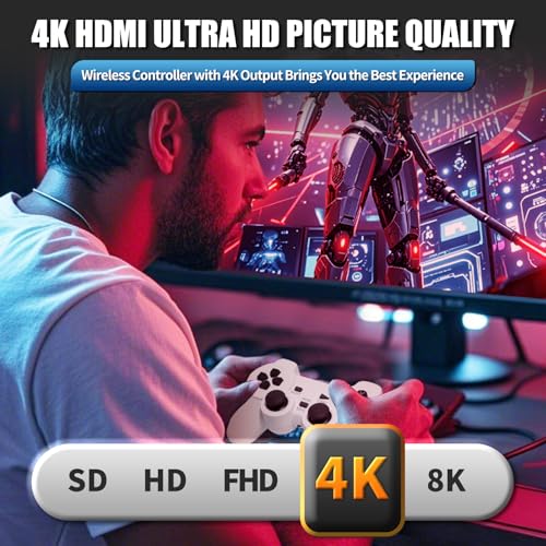 Retro Gaming Console Stick, Plug & Play Video Game Console with Built-in 23 Emulators, 20,000+ Games, Game Stick Pro with 4k Hdmi Output & Dual 2.4GHz Wireless Controller, Gifts for All Age