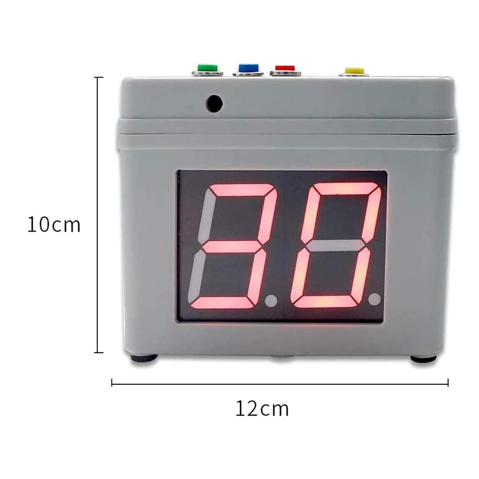 Zegar wyścigowy LED 3,8 cm, 4-stronny cyfrowy stoper do odliczania strzałów, wyświetlacz LED w 7 kolorach, 99 sekund, odliczanie/sygnał dźwiękowy, do zarządzania czasem