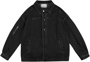 LIXINGHEITANG Korean Casual Denim Jacket For Men Clothing Autumn Streetwear Coat Spring Black Male