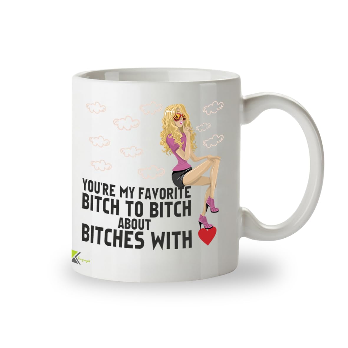 Kruzroyal White Funny Best Friend Mug, You're My Favourite Bitch To Bitch About Bitches With Gossip, Novelty Gift For Work Bestie, Sister Or Bff, Ceramic Coffee Cup, 11 Oz