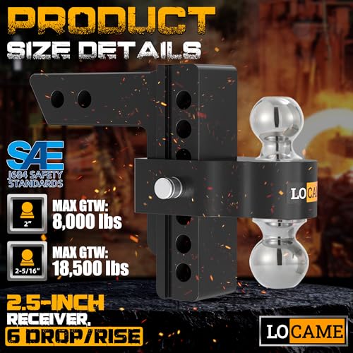 Adjustable Trailer Hitch, Fits 2.5-Inch Receiver Only, view 2