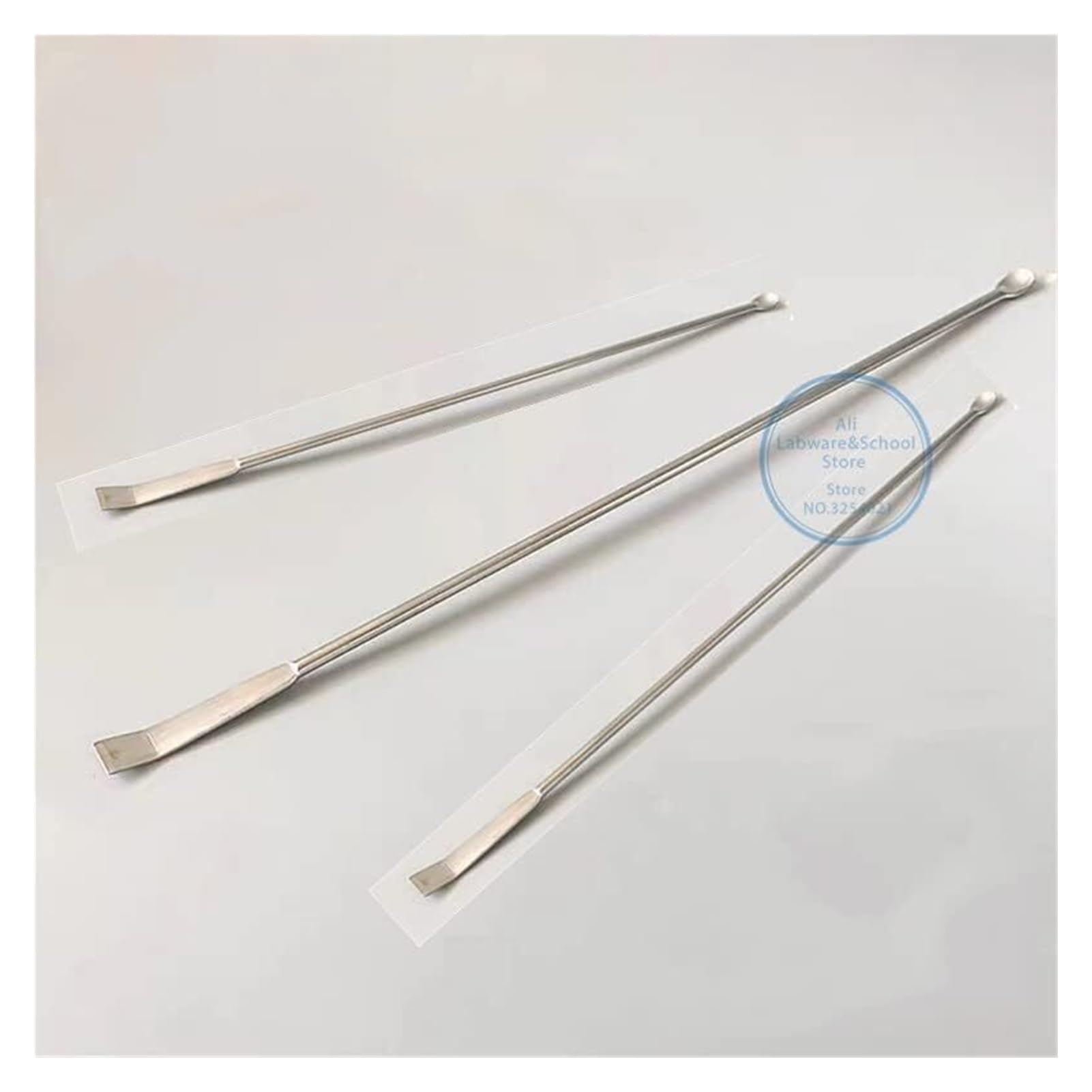 Edelstahl-Labor-Rührstab-Löffelschaber, Verschiedene Größen, 6/10 Stück(35cm)