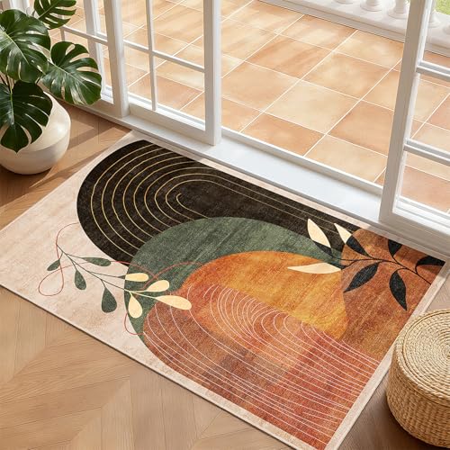 Tapete MUJOO 2x3 lavado boho antideslizante terracota miniatura 5