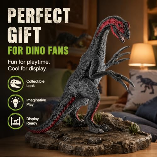 Image of Therizinosaurus Toy Dinosaur Action Figure, Realistic Therizinosaurus Big Dinosaurs Toys for Kids, Therizinosaurus Toy for Play and Display, Jurassic Dino Toys for Boys & Girls (Therizinosaurus)