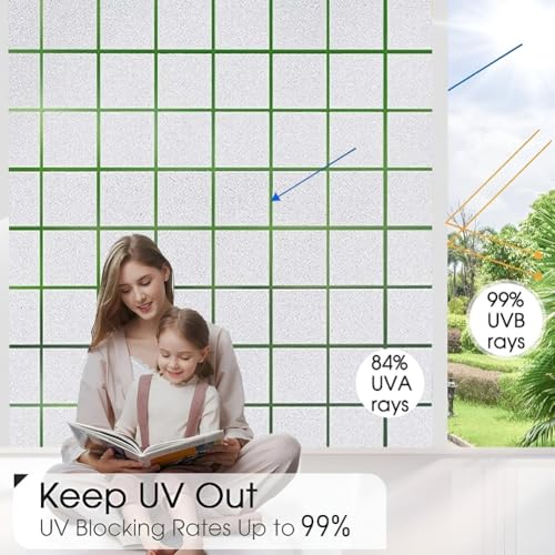 Image of MOCOCO Premium Vinyl Privacy Stained Frosted Window Glass Film (12x480 Inch) - Self-Adhesive Tint Wallpaper Sticker Opaque Sheet for Glass Cover Window, Door, Office, Home.| Anti-UV. Frosted Box