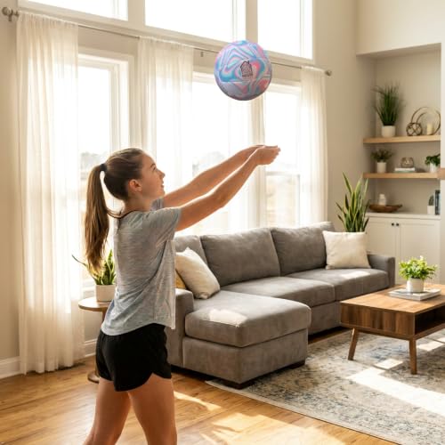 Image of in The House Soft Indoor Volleyball for Boys & Girls (Ages 3+) - Realistic Feel - Training Ball for Indoor Play - Bring Vball Practice Home - Great Gift for Any Volleyball Player
