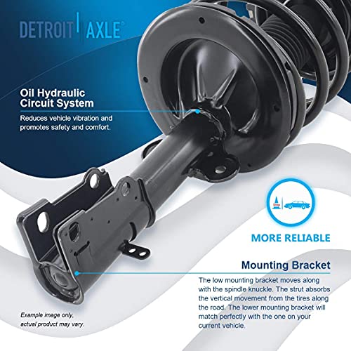 Image of Detroit Axle - 2pc Front Struts for 2001-2003 Chrysler Voyager 2001-2007 Town & Country Dodge Grand Caravan, Struts with Coil Spring Assembly 2002 Replacement Suspension