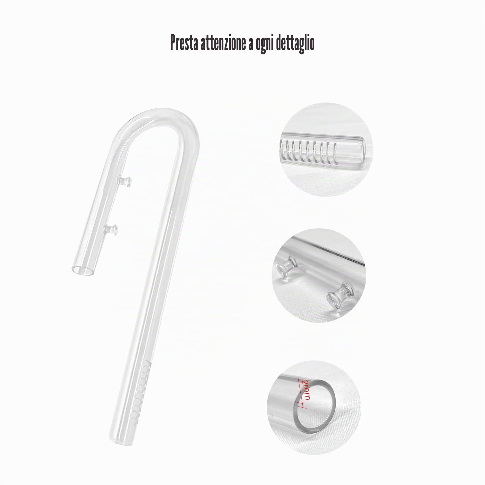 FZONE Kit per Tubi in Vetro con Giglio per Acquario Wasserlilien-Ablaufgarnitur Aquairum Glass (in&Outlet:13mm)