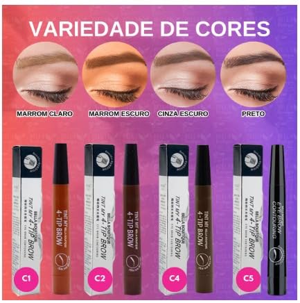 Caneta Para Sobrancelha Fio A Fio Cor Marrom Para Maquiagem Microblading Tatoo Cor 2 Marrom Escuro