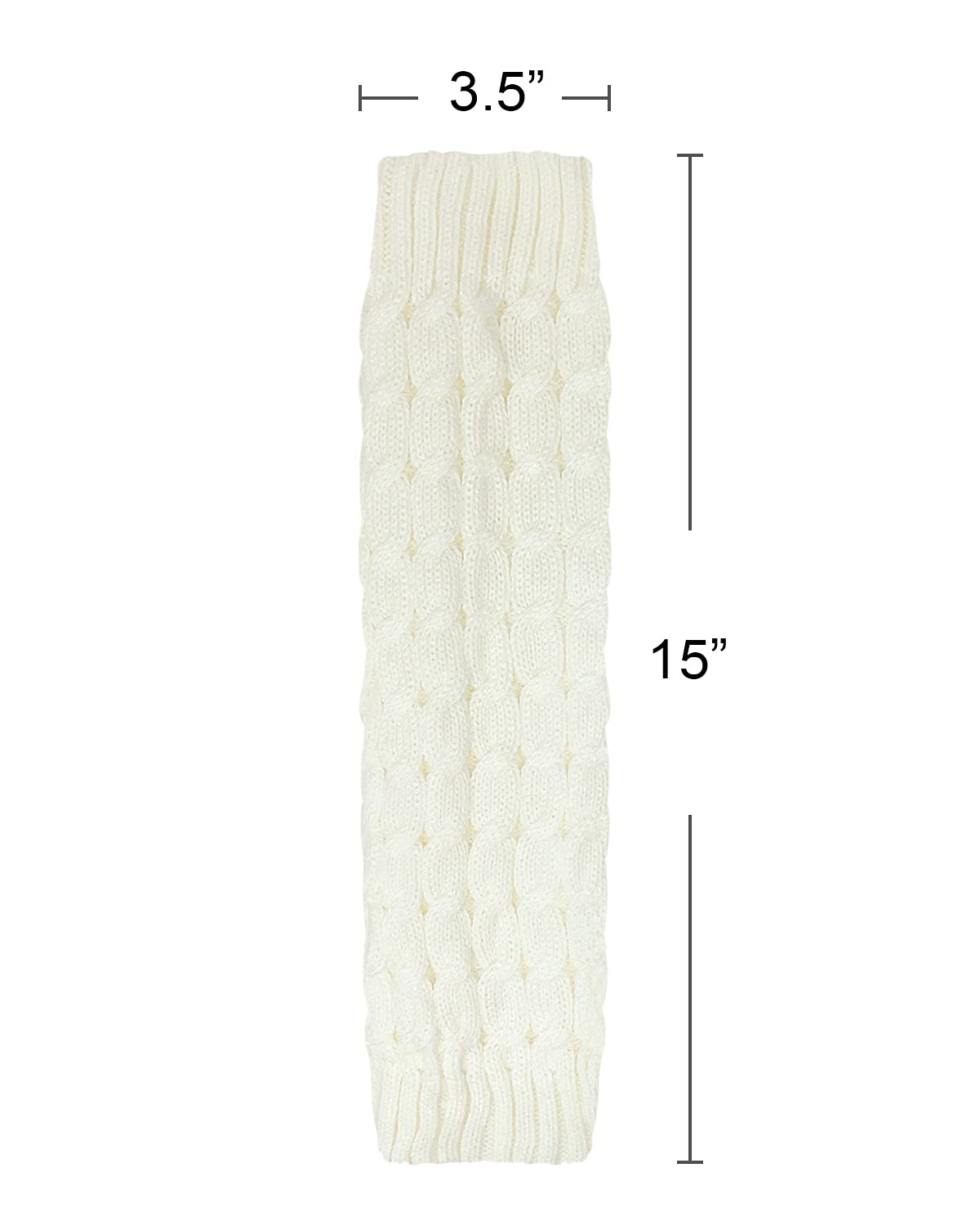 Wrapables Calentadores de pierna de punto trenzado para mujer, Crema, Talla única