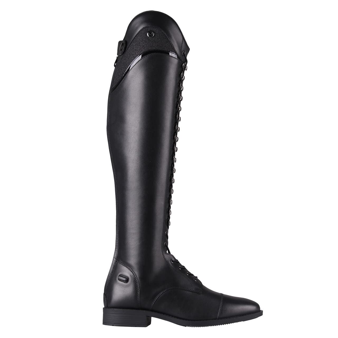 QHP Hailey Bottes d'équitation larges à lacets pour adulte Noir