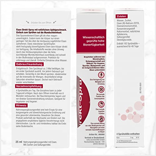 BetterYou Eisen Direkt Spray - gut verträglich durch Aufnahme über die Mundschleimhaut - hohe Bioverfügbarkeit - leckerer Apfelgeschmack - die praktische Alternative zu Tabletten - vegan, 25ml – Bild 8