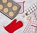 DII Basic Terry Collection Quilted 100% Cotton, Potholder, Red, 3 Piece