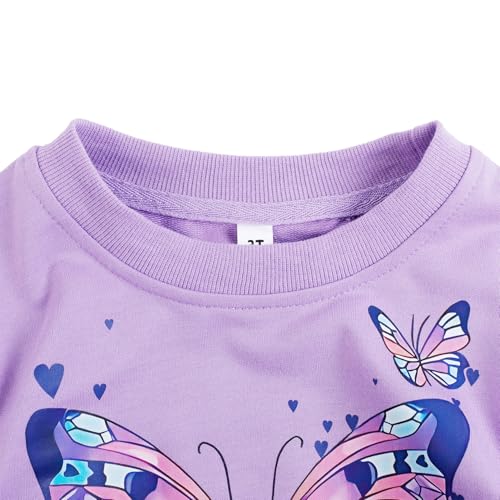 Image of Little Girls Clothes Sets - Cute Sweatshirts Top Shirt & Leggings 2 Piece Kids Fall Winter Outfits Toddler Clothing