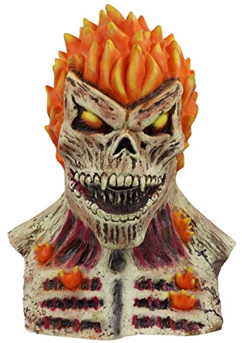 2019 Ghost Rider Mask Superhero Cosplay Latex Mask Skull Skeleton Red Flame Fire Man Creepy Full Head Adult Props Party Halloween