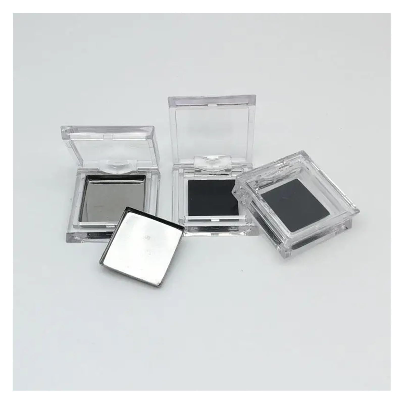 Lidschatten Box Transparent 10Pcs Leere Magnetische Lidschatten Palette Nachfüllbare Klar Make-Up Lagerung Fall Box DIY Kosmetische Lippenstift Foundation Erröten Container(B with Pan)