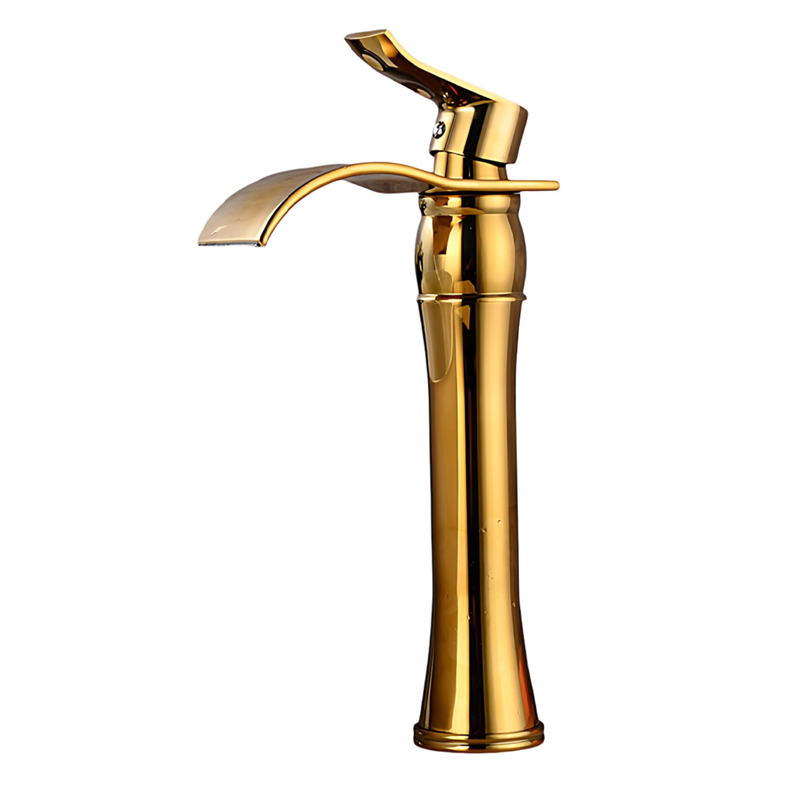 JRUIA Gold Waterfall Bathroom Faucet, Basin Faucet, Hot And Cold Water Supply, for Installation in A Countertop Basin,H