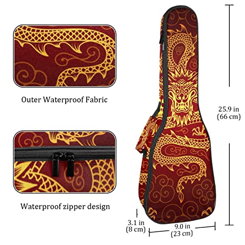 Housse pour ukulélé – Dragon chinois rouge doré – Rembourrage en éponge de 10 mm d’épaisseur – 53,3 cm – Avec sangles… - Les Beatles, Paul McCartney, John Lennon, RIngo Starr, George Harrison Housse pour ukulélé - Dragon chinois rouge doré - Rembourrage en éponge de 10 mm d'épaisseur - 53,3 cm - Avec sangles… – Image 5