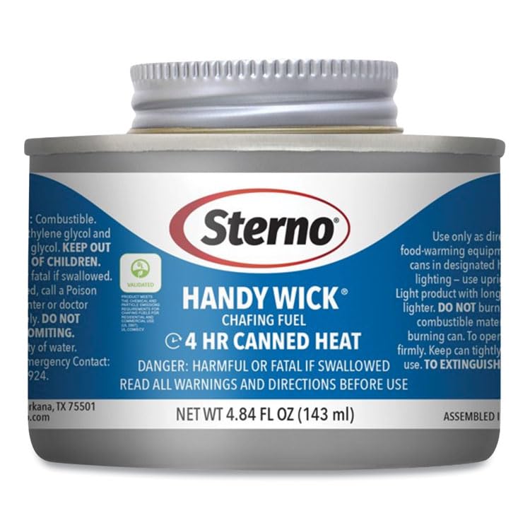 sterno 10364 Handy Wick Chafing Fuel, Methanol, 4 Hour Burn, 4.84 Oz Can, 24/carton