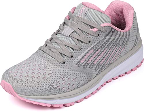 WHITIN Laufschuhe Damen Leicht Hallenschuhe Walkingschuhe Frauen Joggingschuhe Turnschuhe Straßenlaufschuhe Fitnessstudio Sneakers Fitness Schuhe Grau Rosa Größe 39 WHITIN Laufschuhe Damen Leicht Hallenschuhe Walkingschuhe Frauen Joggingschuhe Turnschuhe Straßenlaufschuhe Fitnessstudio Sneakers Fitness Schuhe Grau Rosa Größe 39