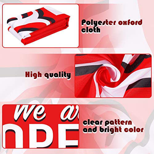 We Are Open Banner Polyester Oxford Cloth We Are Open Store Sign Outdoor Indoor Lawn Sign Hanging Banner Decoration For Business Shop Store (24 X 48 Inches) #TOP2