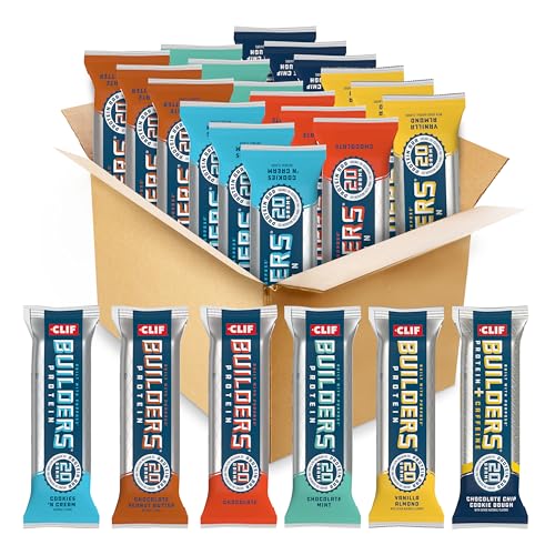 CLIF BUILDERS Protein Bars - Variety Pack - Six Flavors - 20g Plant Based Protein - Gluten Free - Non-GMO - Low Glycemic - No Artificial Sweeteners - 2.4 oz. (18 Count)