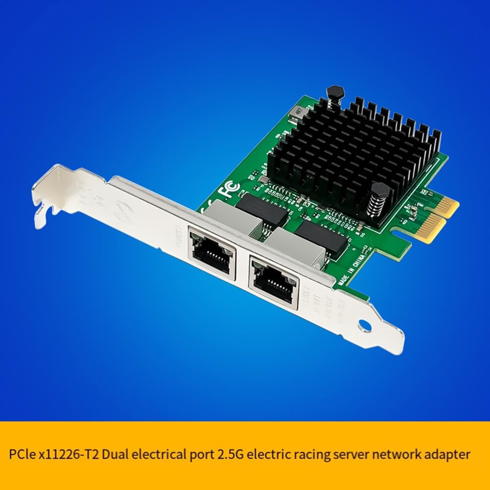 Scheda di Rete per Server PCI-e X1 2.5G Scheda di Rete Gigabit A Doppia Porta Controller Ethernet I225-V Porte RJ45 2.5GbE A Doppia Porta